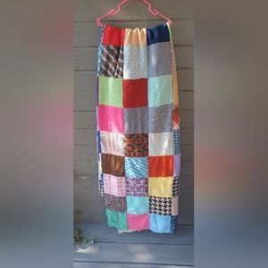 Vintage Quilt Topper Handmade 92" x 101" As Is Boho Hippie